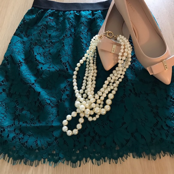 J. Crew Green Lace Skirt - Picture 9 of 10
